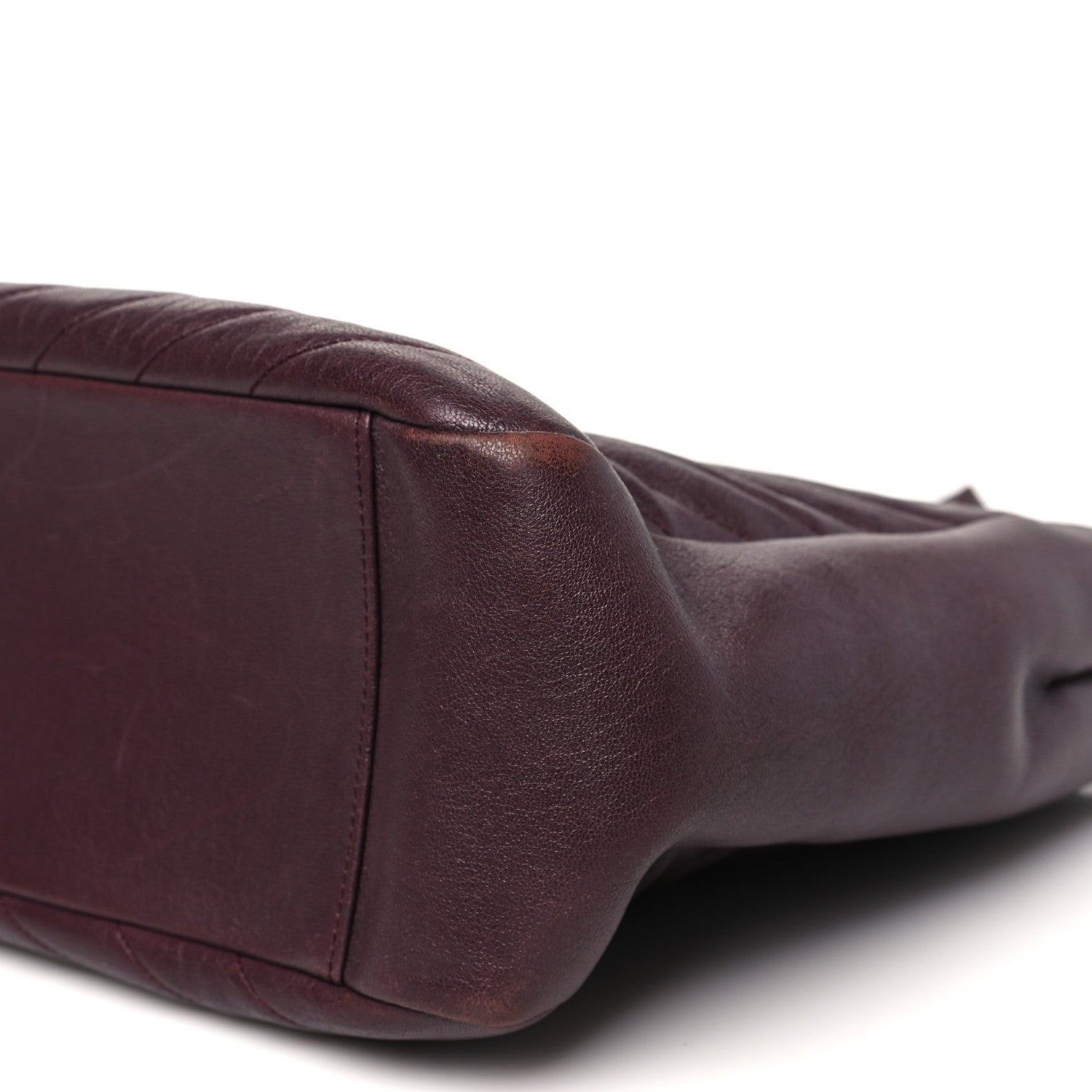 Saint Laurent Sheepskin Matelasse Chevron Large Monogram Shopping Bag Burgundy 9 of 9