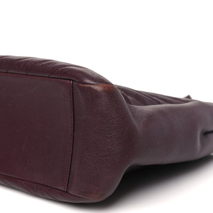 Saint Laurent Sheepskin Matelasse Chevron Large Monogram Shopping Bag Burgundy 9 of 9