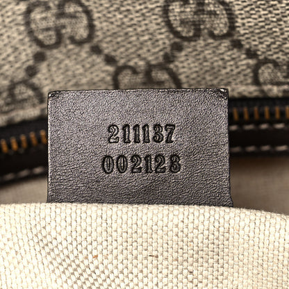 Gucci GG Supreme Monogram Medium Zippered Shopping Tote Dark Brown 7 of 16