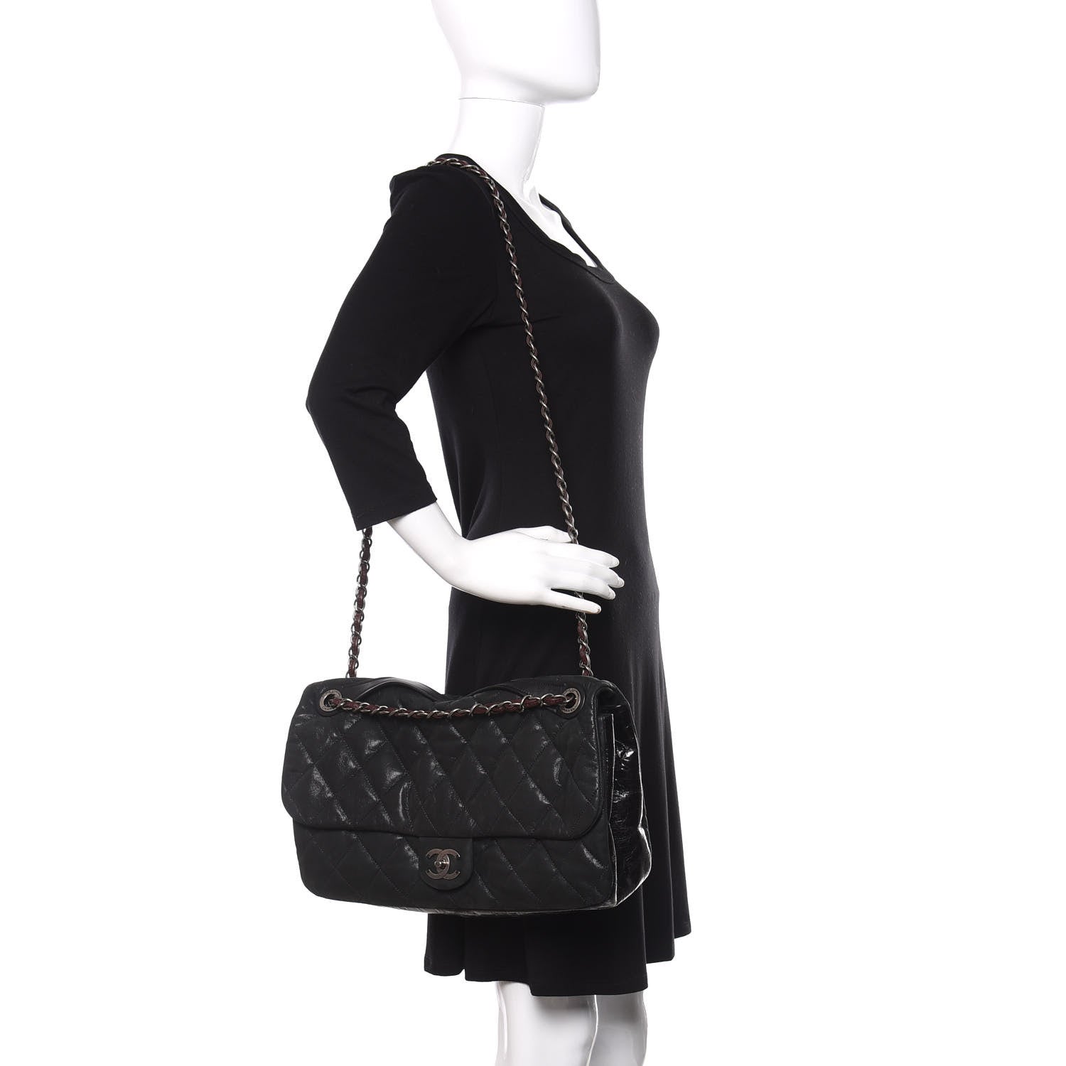 Chanel Iridescent Calfskin Jumbo In The Mix Flap Black 3 of 12