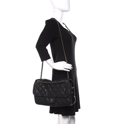 Chanel Iridescent Calfskin Jumbo In The Mix Flap Black 3 of 12