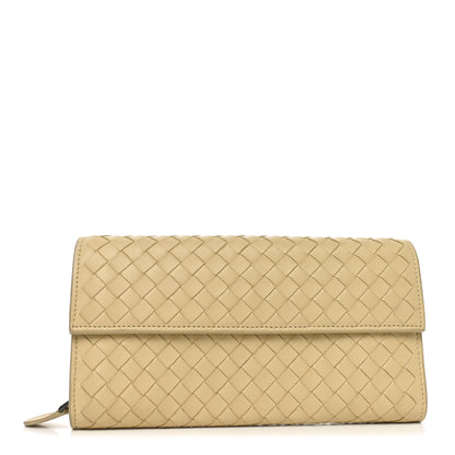 Bottega Veneta Nappa Intrecciato Continental Flap Wallet New Sand 1 of 11