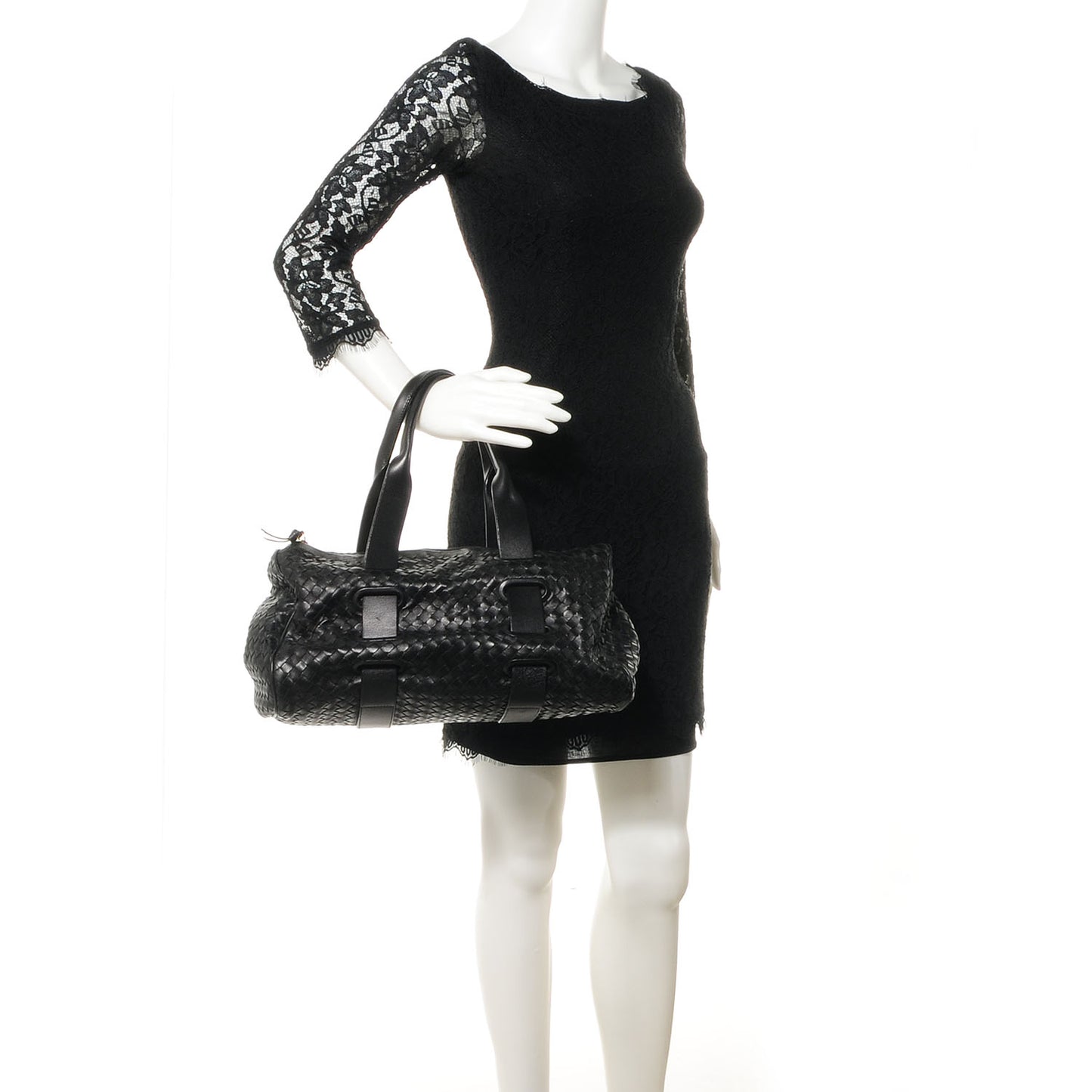 Nappa Intrecciato Satchel Nero Black