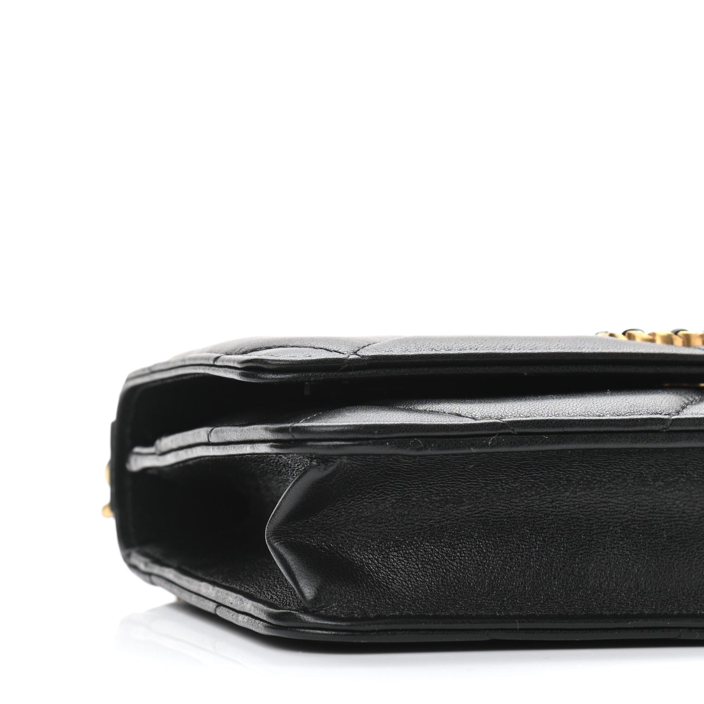 Lambskin Quilted Chanel 19 Wallet On Chain WOC Black