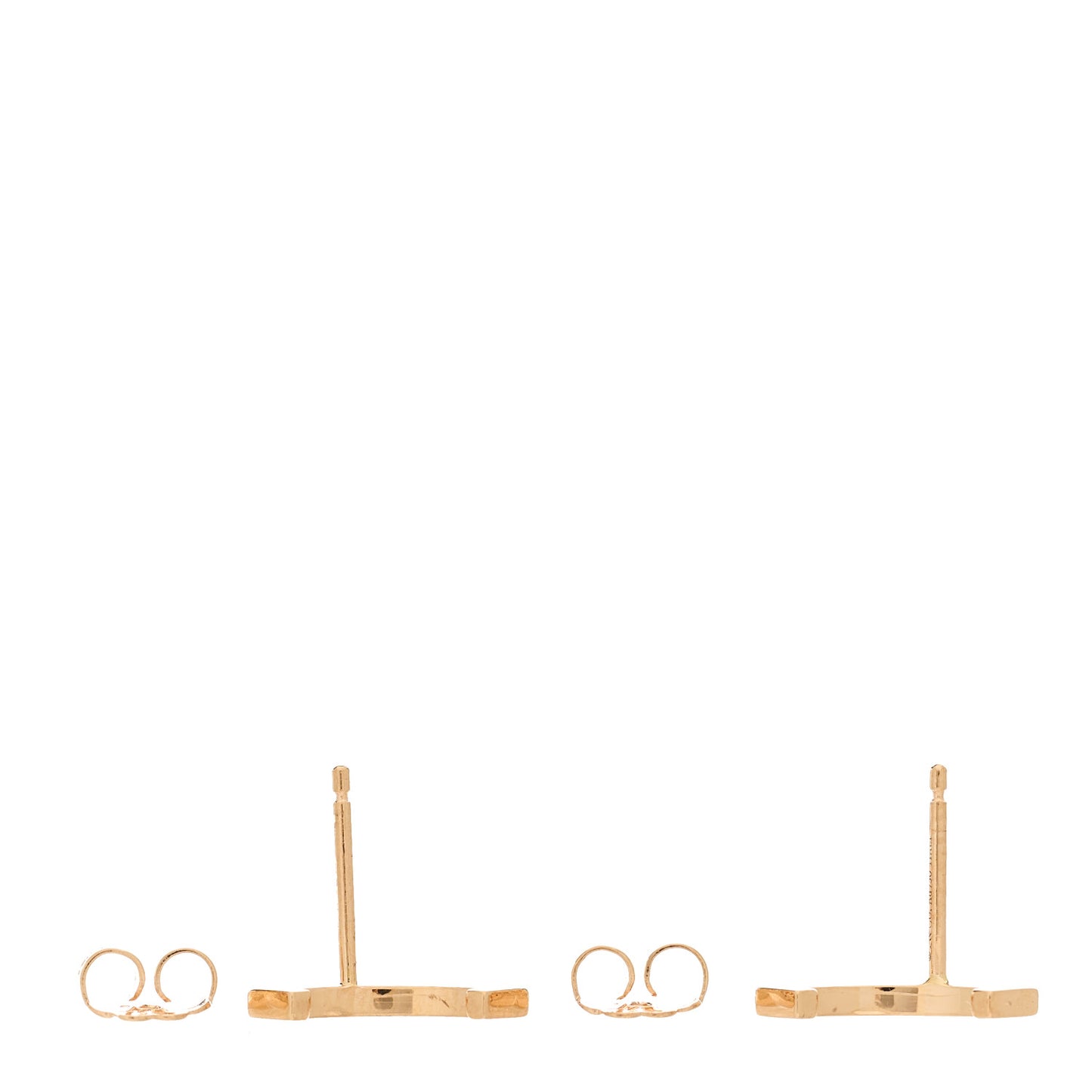 18K Rose Gold T Smile Stud Earrings