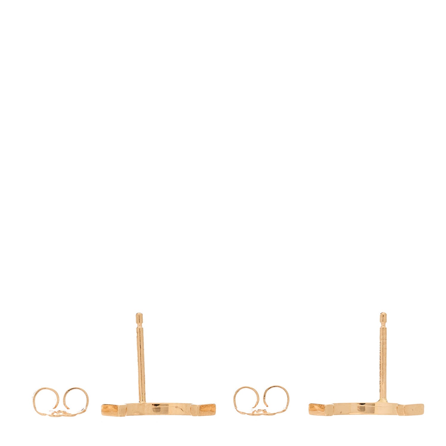 Tiffany 18K Rose Gold T Smile Stud Earrings 3 of 5