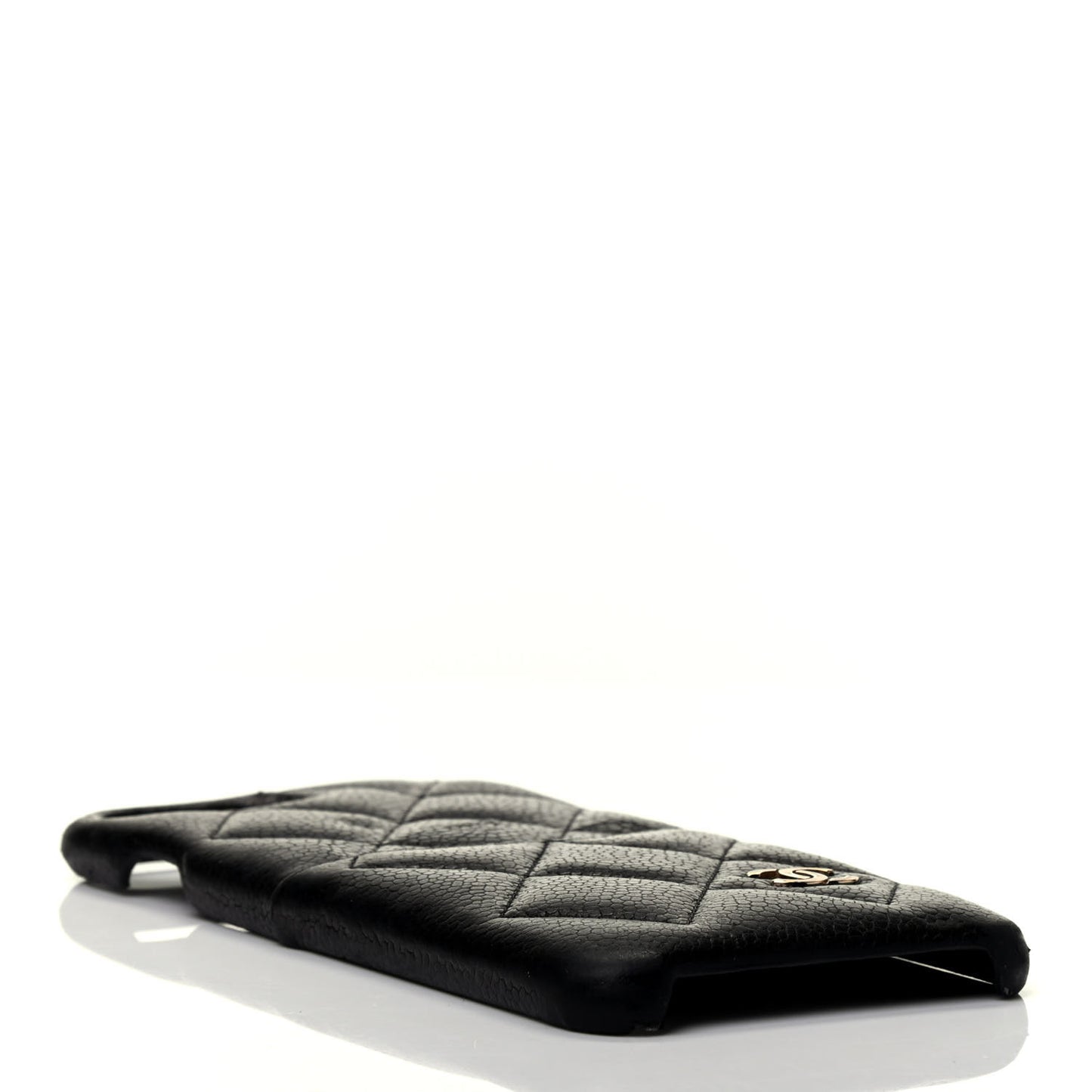 Grained Lambskin Quilted iPhone 8 Plus Coco Tech Case Black