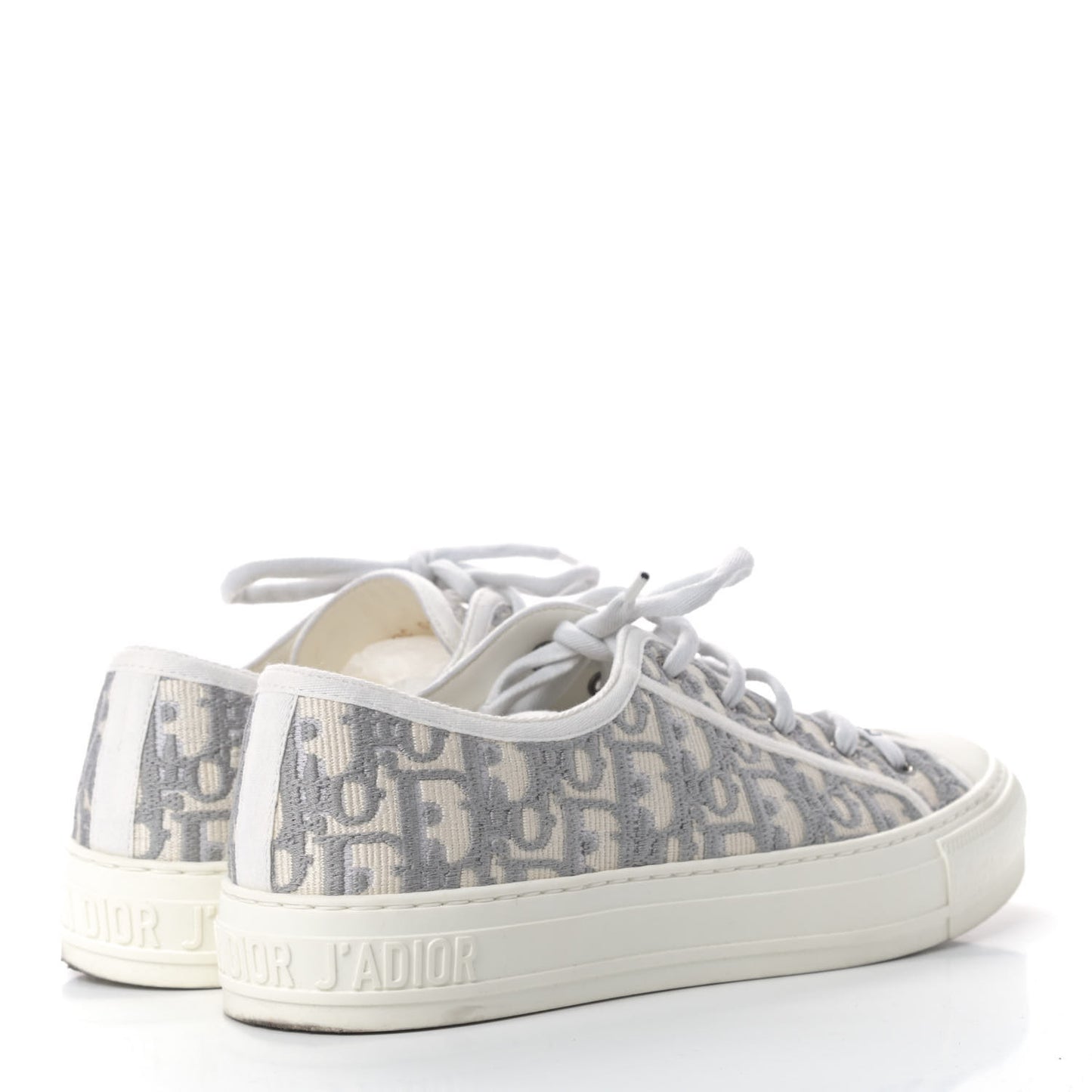 Canvas Oblique Walk'N'Dior Low Top Sneakers 40 Grey Stone