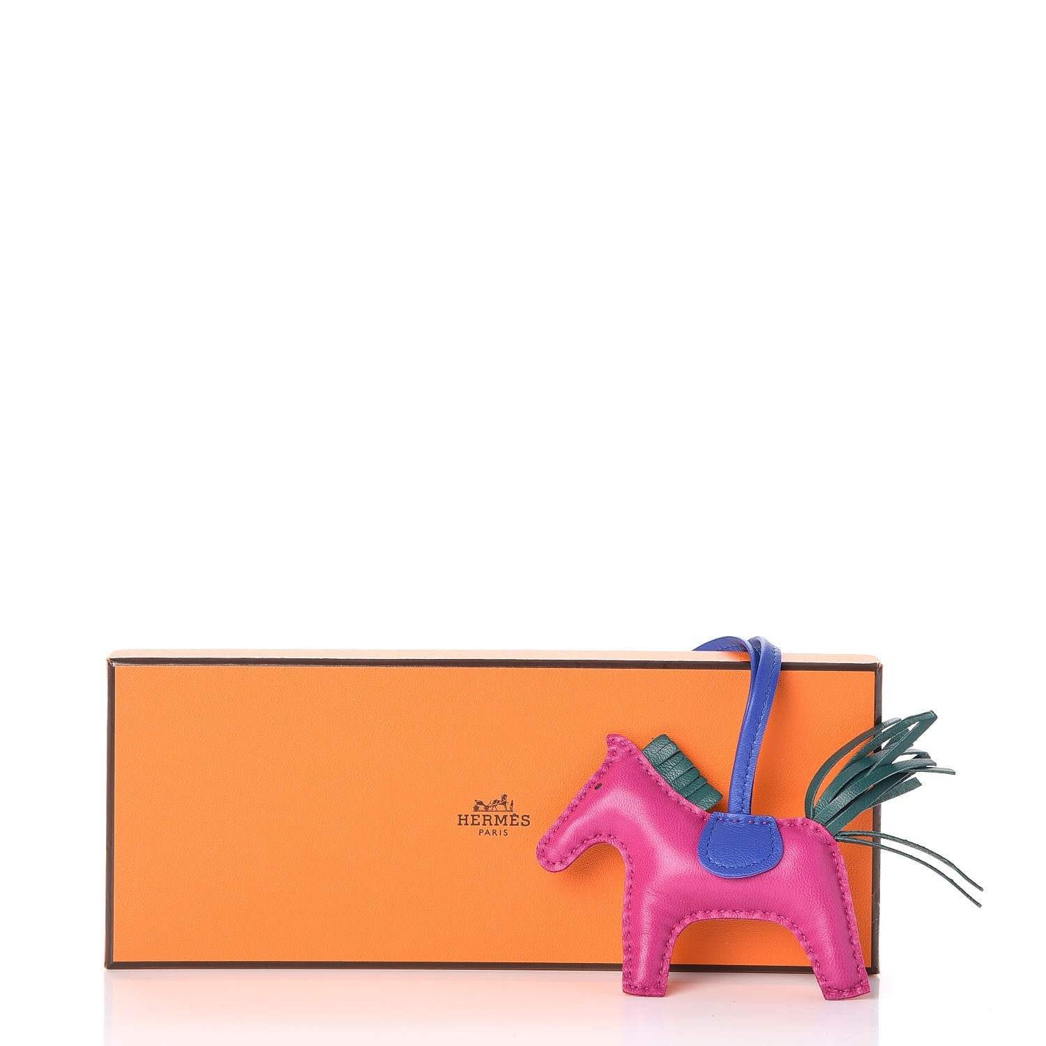 Hermes Milo Lambskin Grigri Rodeo Horse Bag Charm PM Rose Pourpre Bleu Electrique Malachite 4 of 4