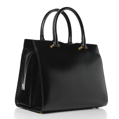 Saint Laurent Shiny Calfskin Medium Uptown Tote Black 2 of 8