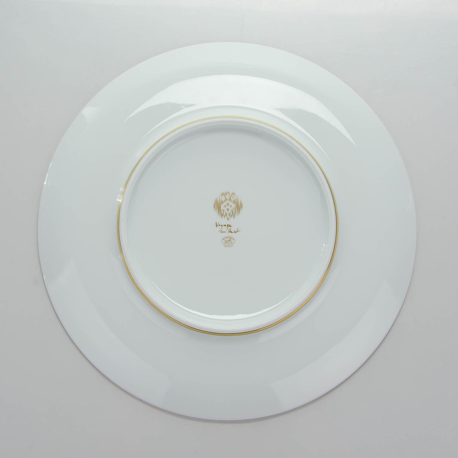 Hermes Porcelain Voyage en Ikat Presentation Plate Emerald 2 of 6