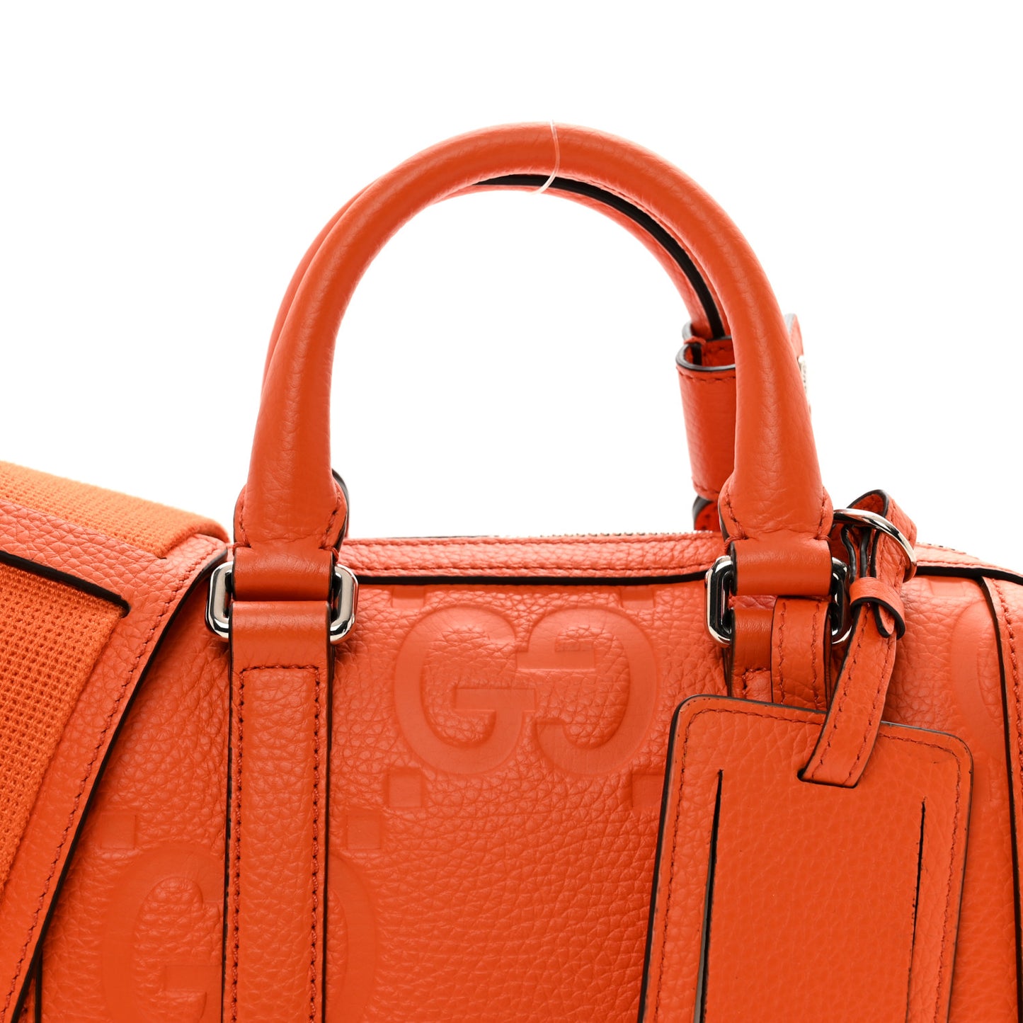Piuma Calfskin Jumbo GG Embossed Mini Duffle Bag Good Orange