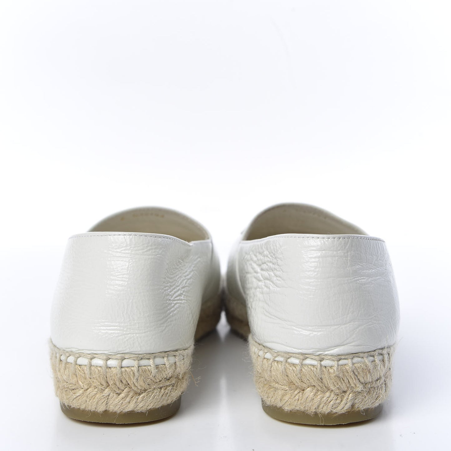 Distressed Patent CC Espadrilles 39 White