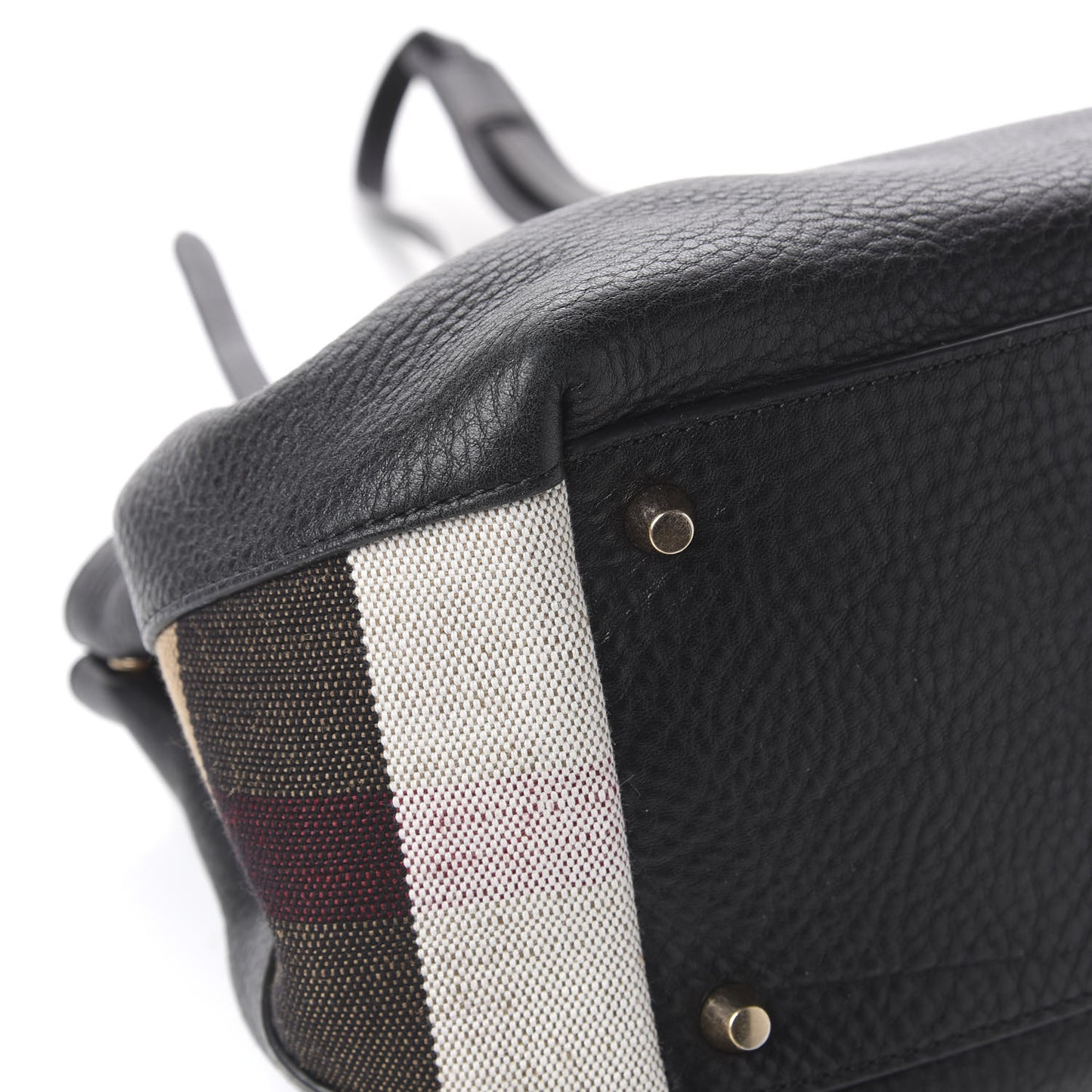 Grainy Calfskin House Check Small Maidstone Black