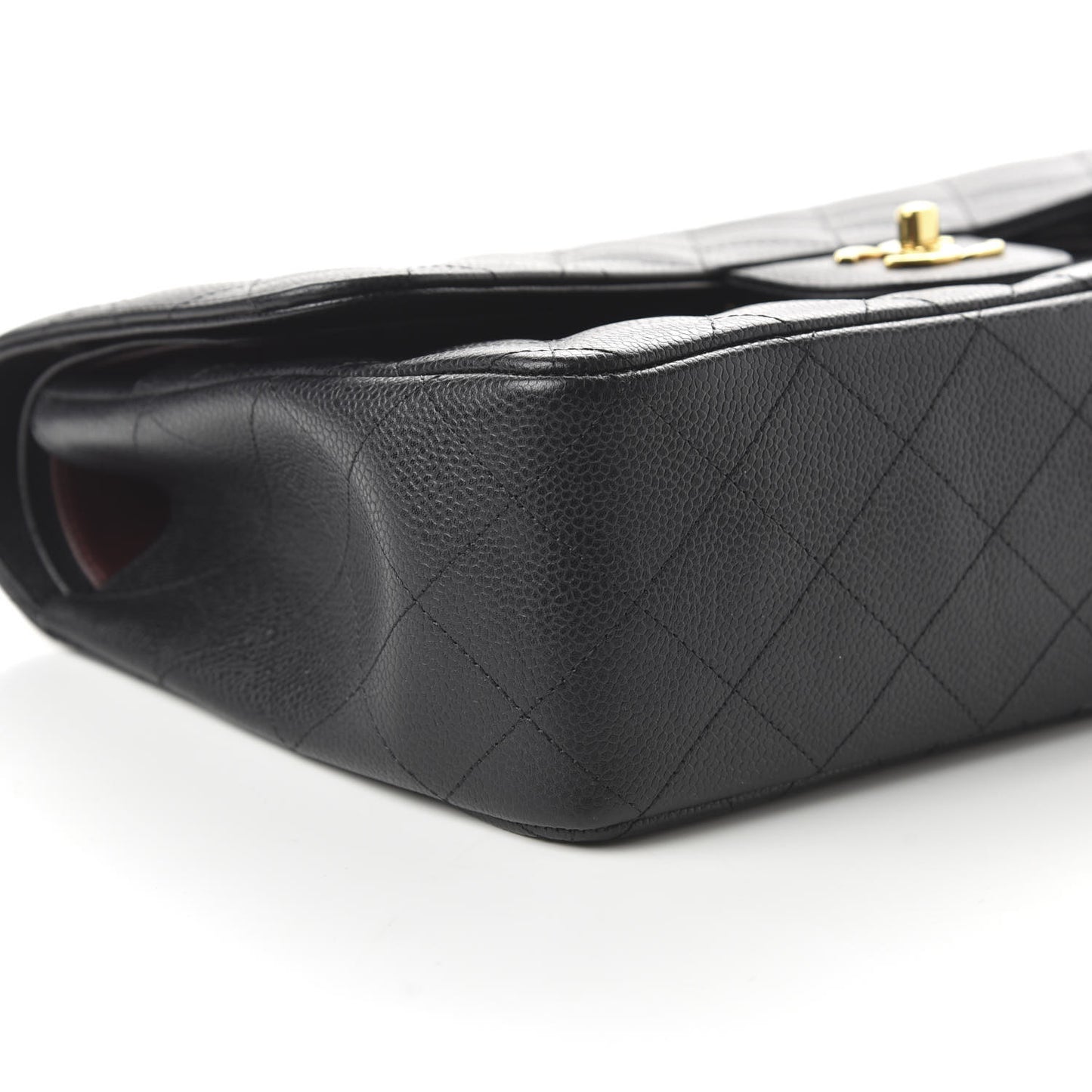 Caviar Quilted Jumbo Double Flap Black