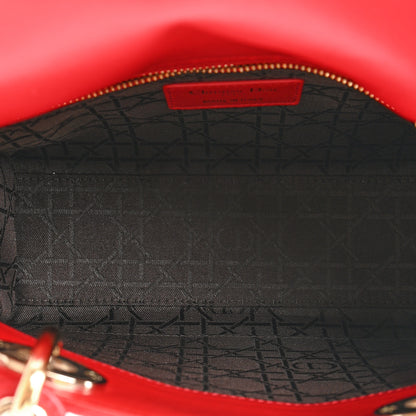 Christian Dior Lambskin Cannage Small Lucky Badges My Lady Dior Red 5 of 9