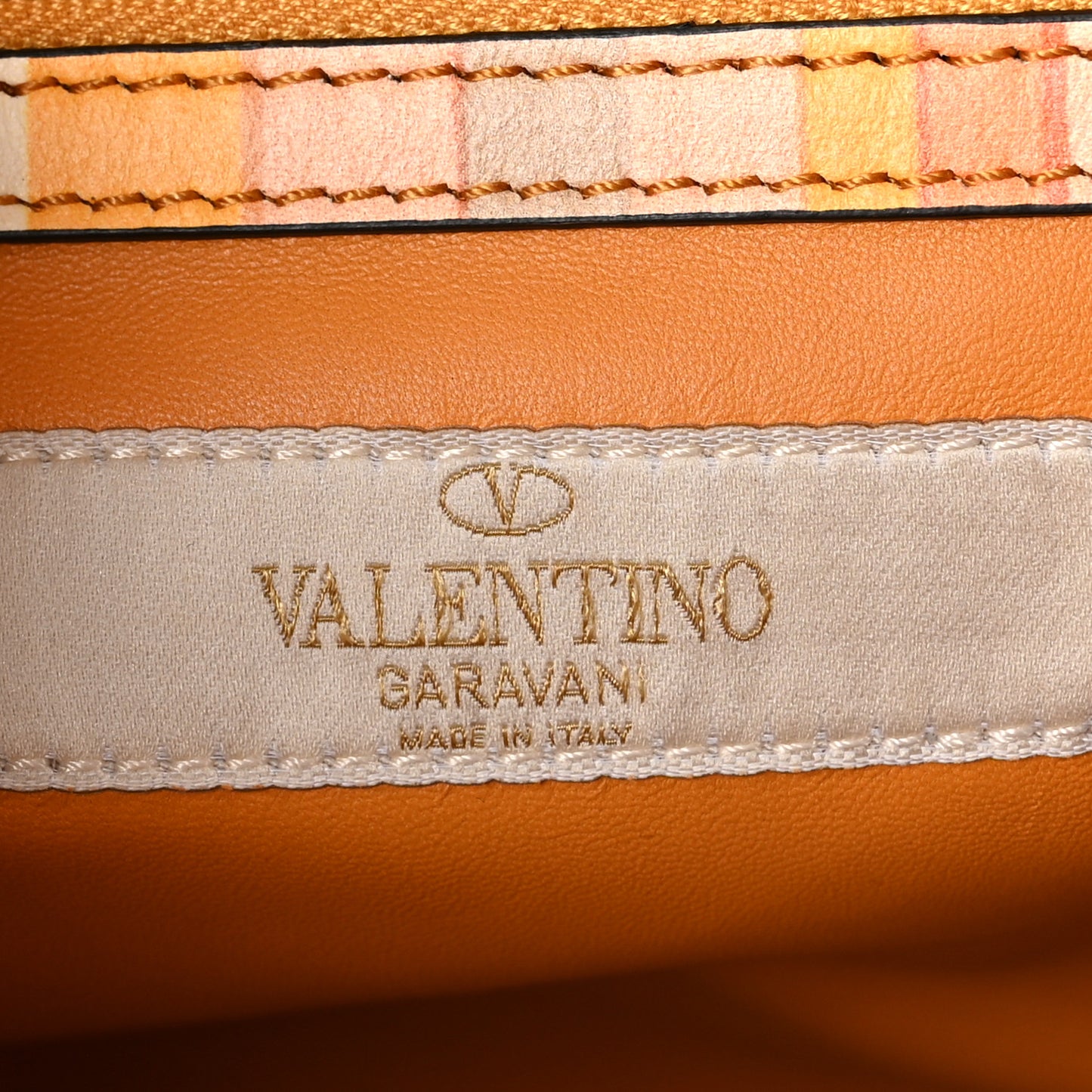 Vitello Native Couture 1975 Rockstud Double Handle Tote Mandarin Sorbet