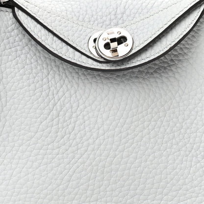 Hermes Taurillon Clemence Mini Lindy 20 Bleu Pale 8 of 12