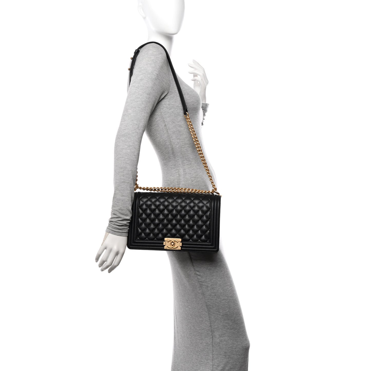 Caviar Quilted New Medium Boy Flap Black