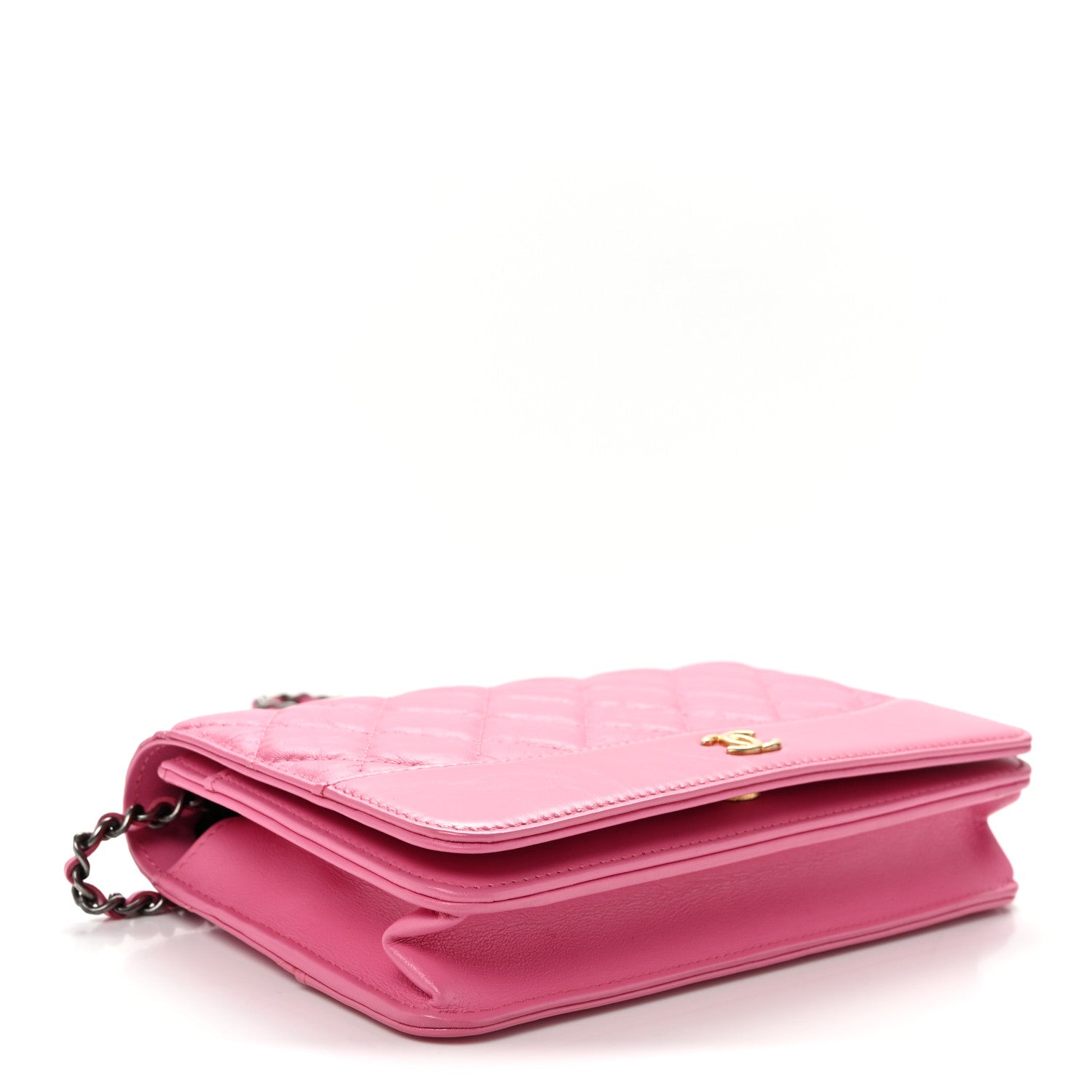 Chanel Aged Calfskin Quilted Gabrielle Wallet On Chain WOC Pink 4 of 11