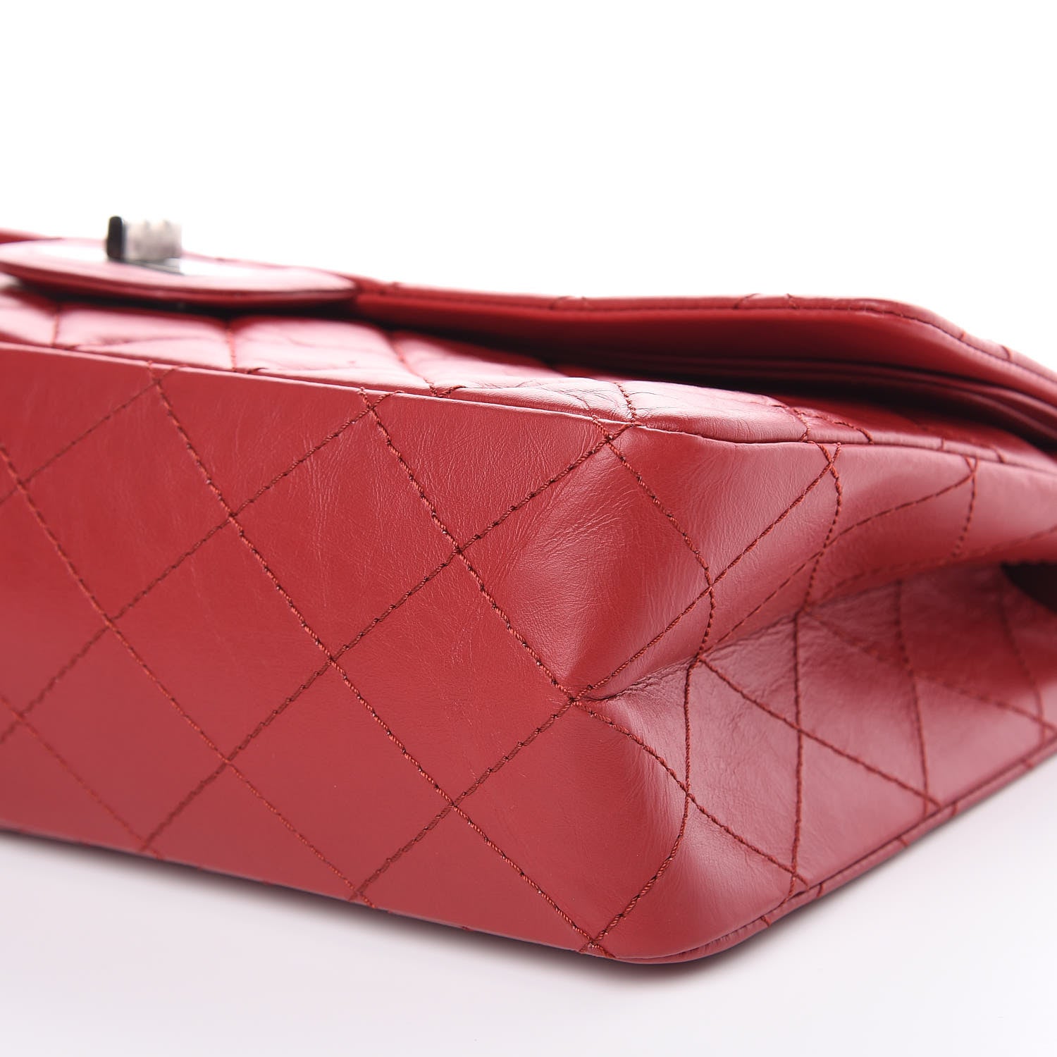 Chanel Aged Calfskin Quilted 2.55 Reissue 227 Flap Red 9 of 11