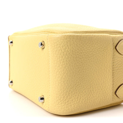 Hermes Taurillon Clemence Verso Mini Lindy 20 Jaune Poussin Craie 10 of 10