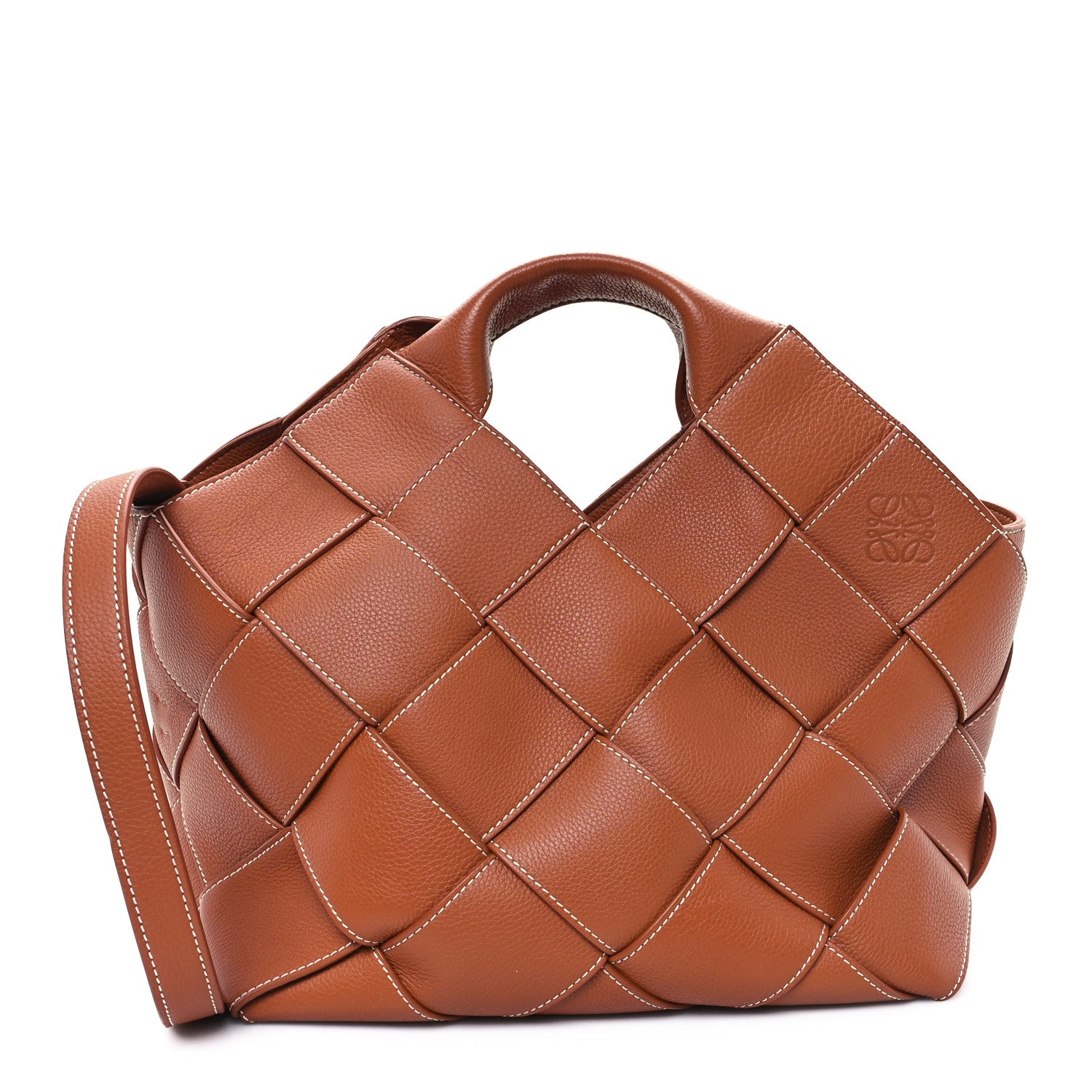 Loewe Soft Grained Calfskin Woven Basket Bag Tan 1 of 11