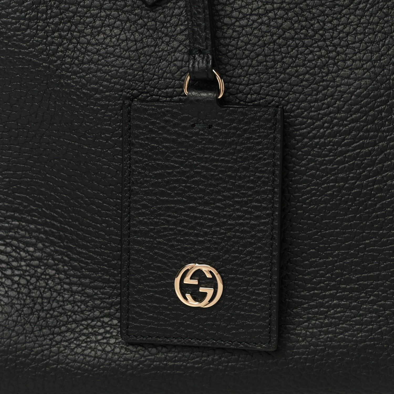 Gucci Pebbled Calfskin Small Swing Tote Black 9 of 11