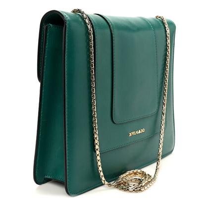 Bulgari Calfskin Serpenti Forever Snake Strap Crossbody Bag Emerald Green 3 of 11