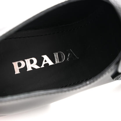 Prada Spazzolato Metal Triangle Logo 50mm Loafers 37 Black 9 of 10
