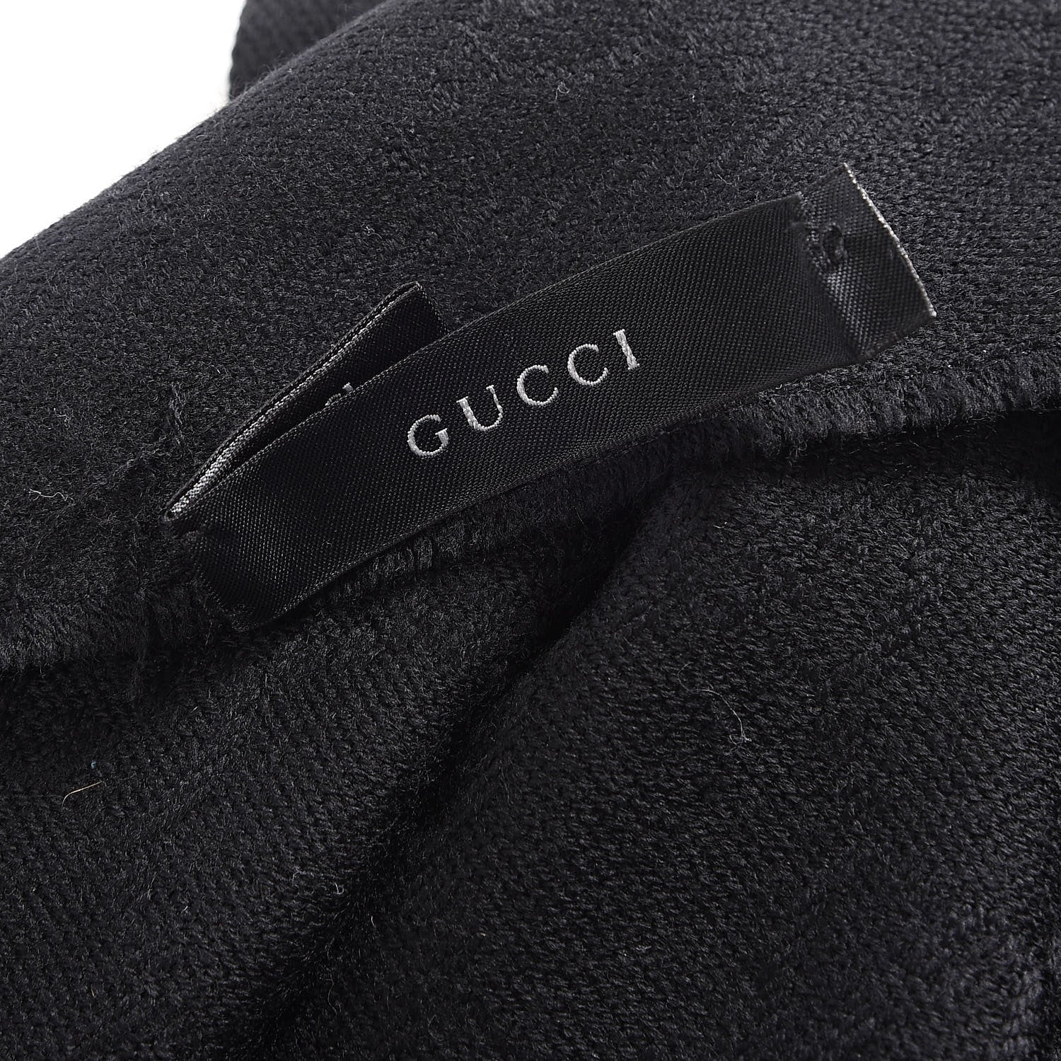 Gucci Wool Monogram Fringe Scarf Black 4 of 5