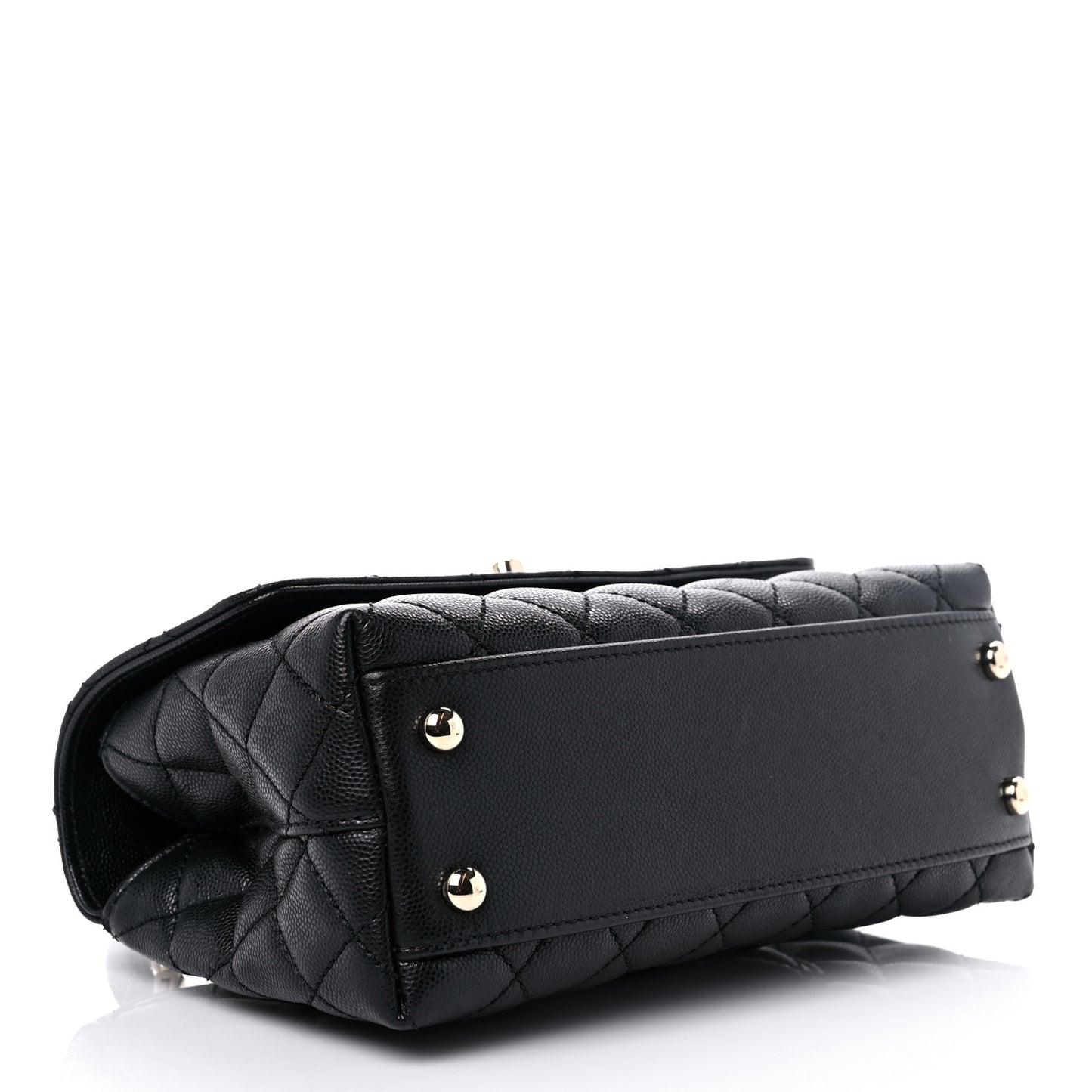 Caviar Quilted Mini Coco Handle Flap Black