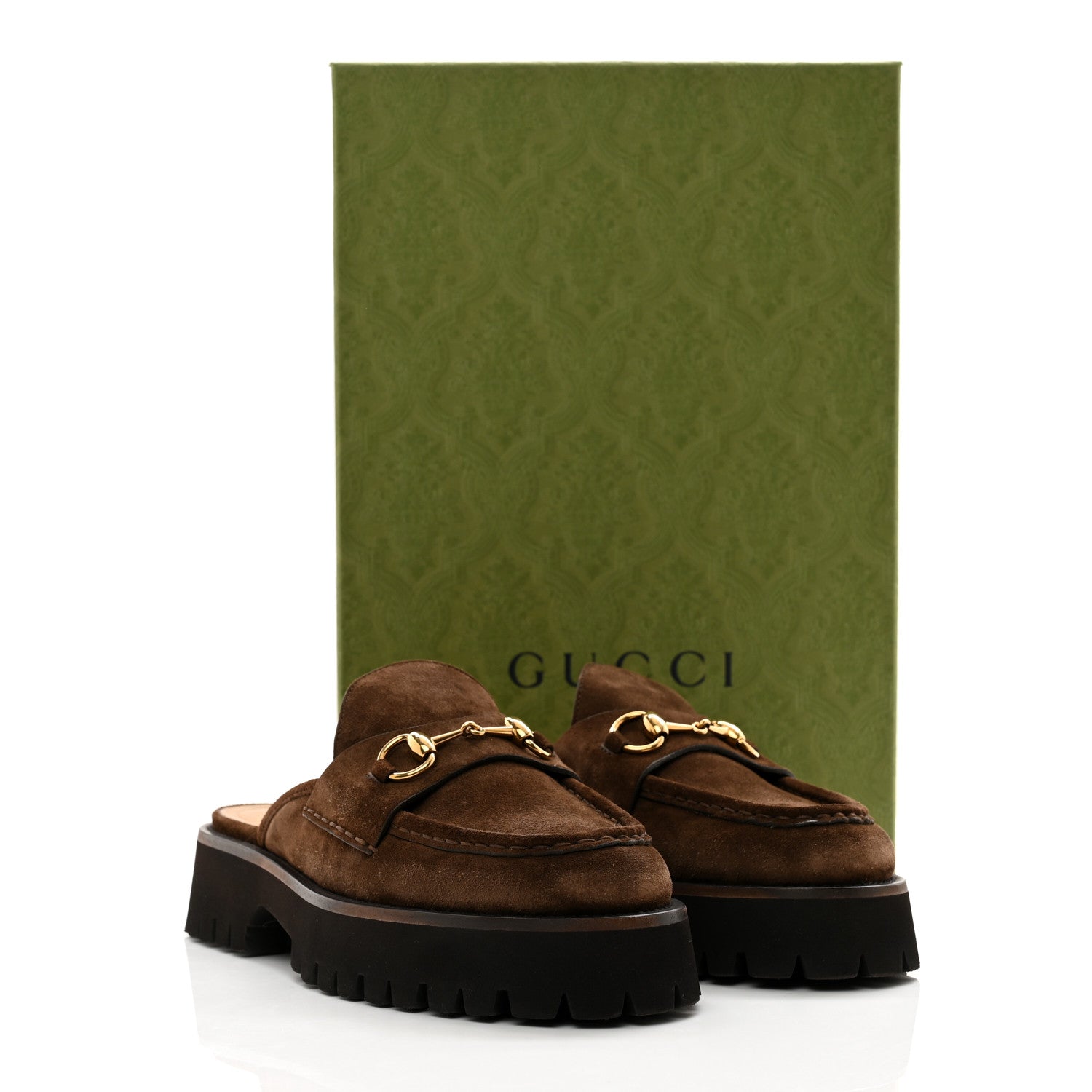 Gucci Suede Horsebit Platform Mules 40 Washed Brown 9 of 9