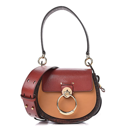 Chloe Calfskin Lizard Embossed Small Tess Bag Sepia Brown 1 of 10