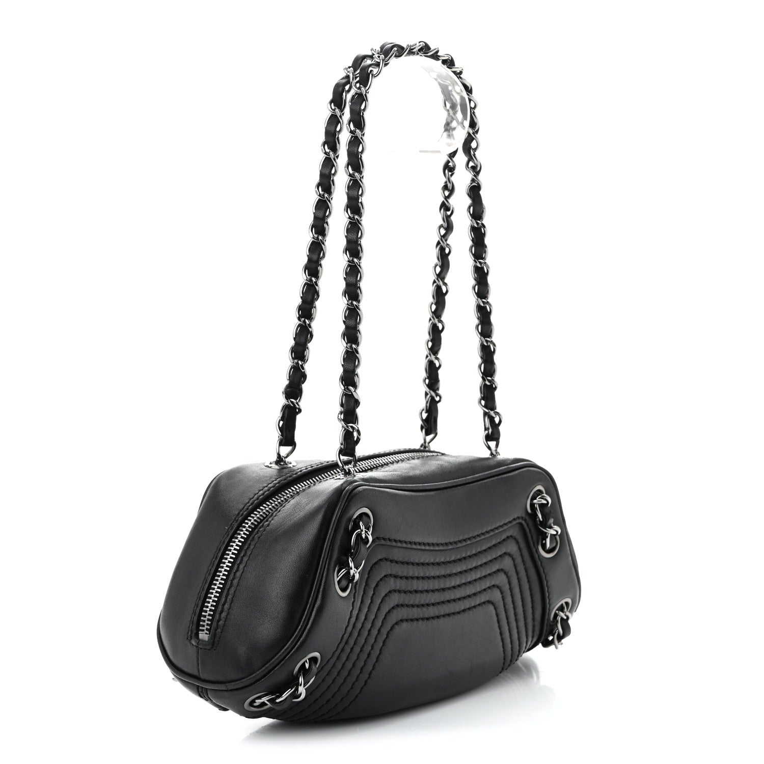 Chanel Lambskin Lax Small Tassel Shoulder Bag Black 1883164