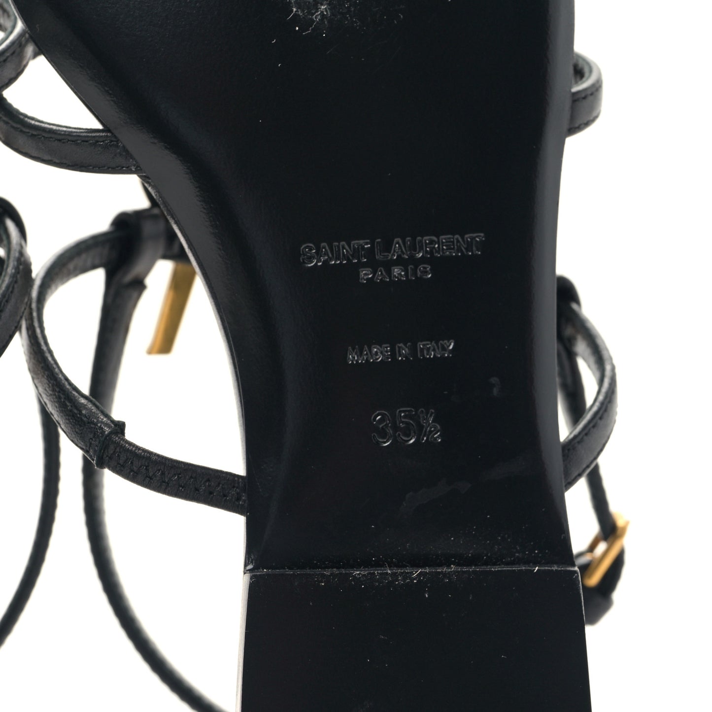 Calfskin Cassandra Monogram Sandals 35.5 Black