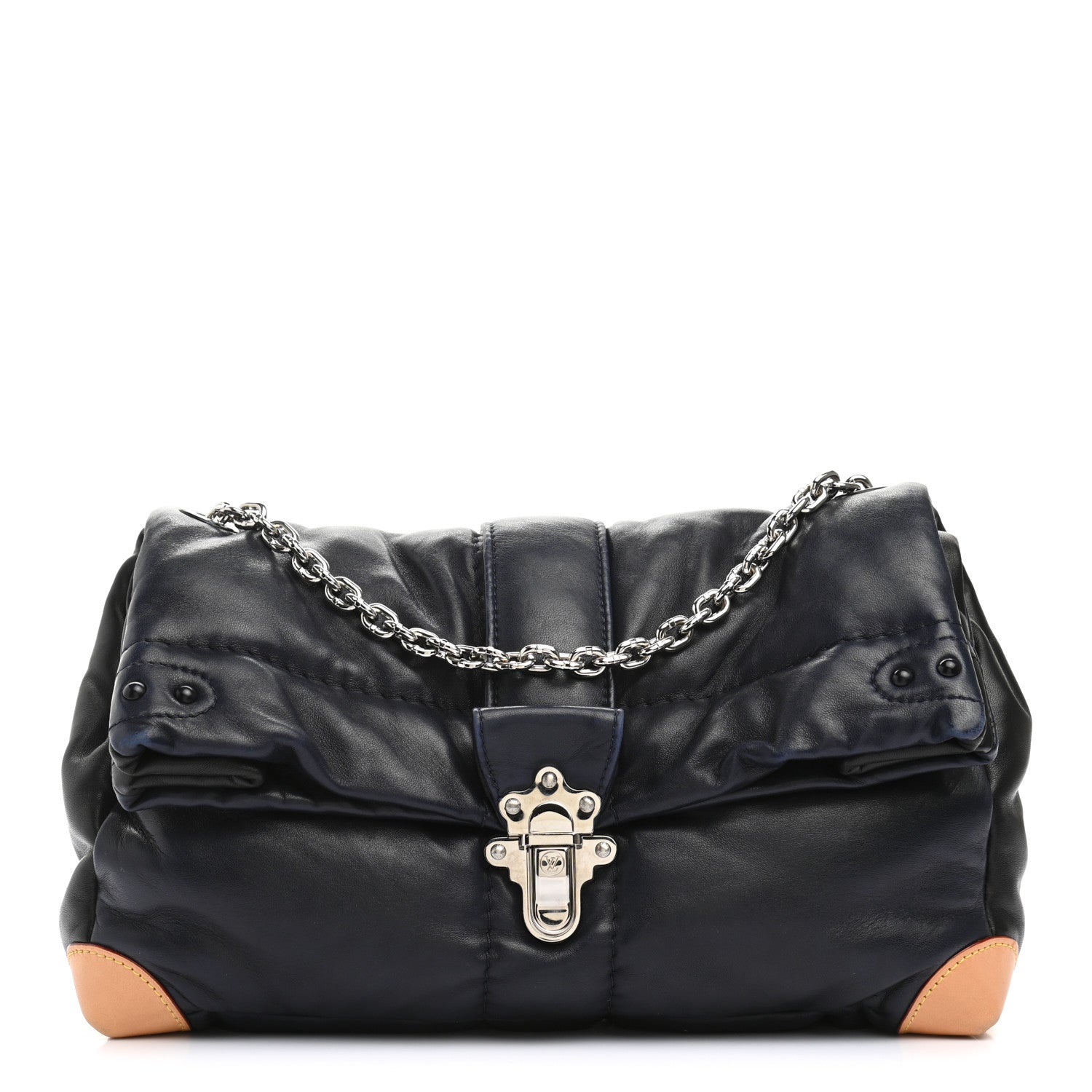 Louis Vuitton Lambskin Cloud Clutch GM Black 1 of 11