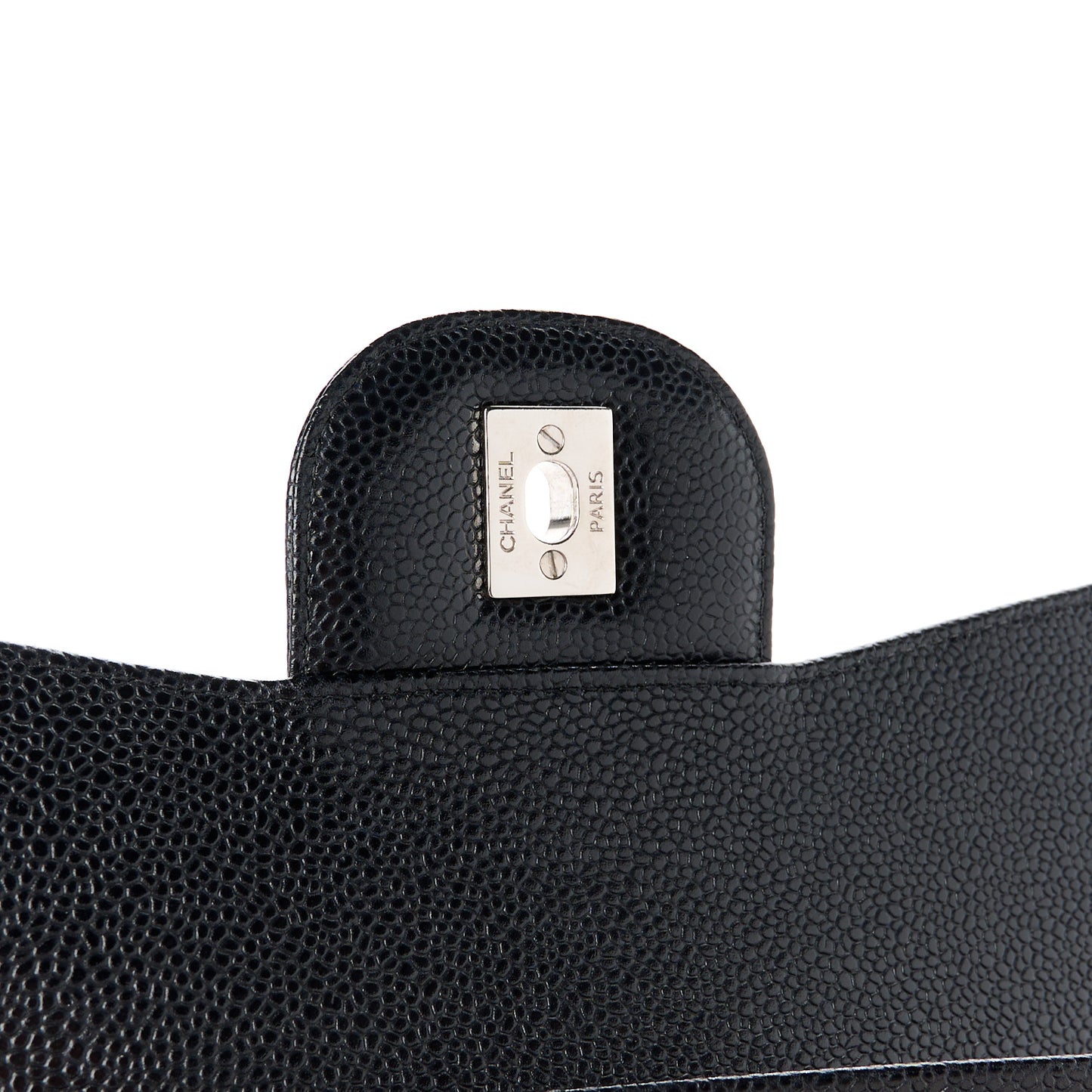 Caviar Quilted Jumbo Double Flap Black