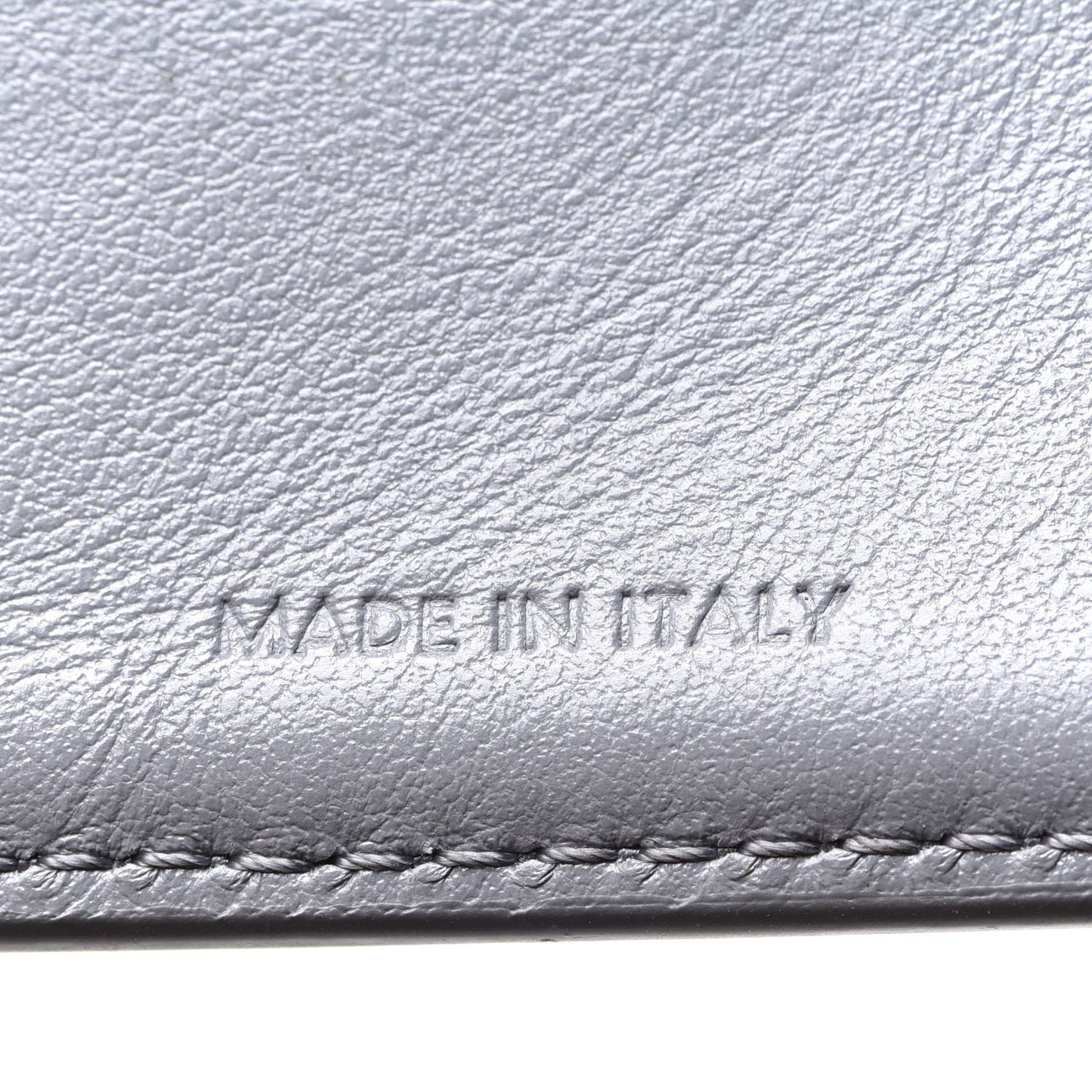 Grained Calfskin Small Tri-Fold Wallet Grey