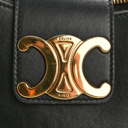 Celine Smooth Calfskin Medium Strap Ava Triomphe Shoulder Bag Black 11 of 11