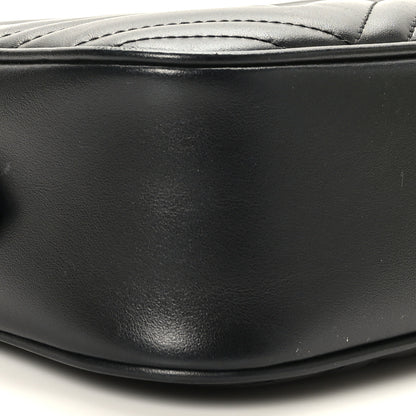Gucci Calfskin Matelasse Small GG Marmont Chain Shoulder Bag Black 8 of 10