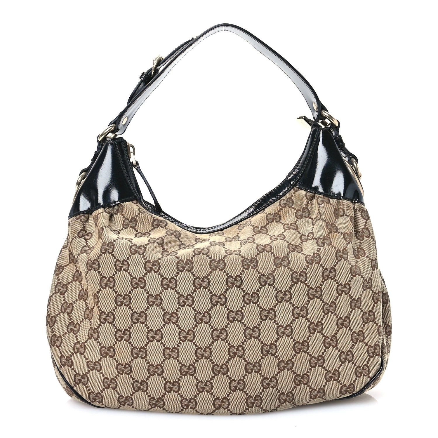 Gucci Monogram Patent Hobo Black 1 of 12