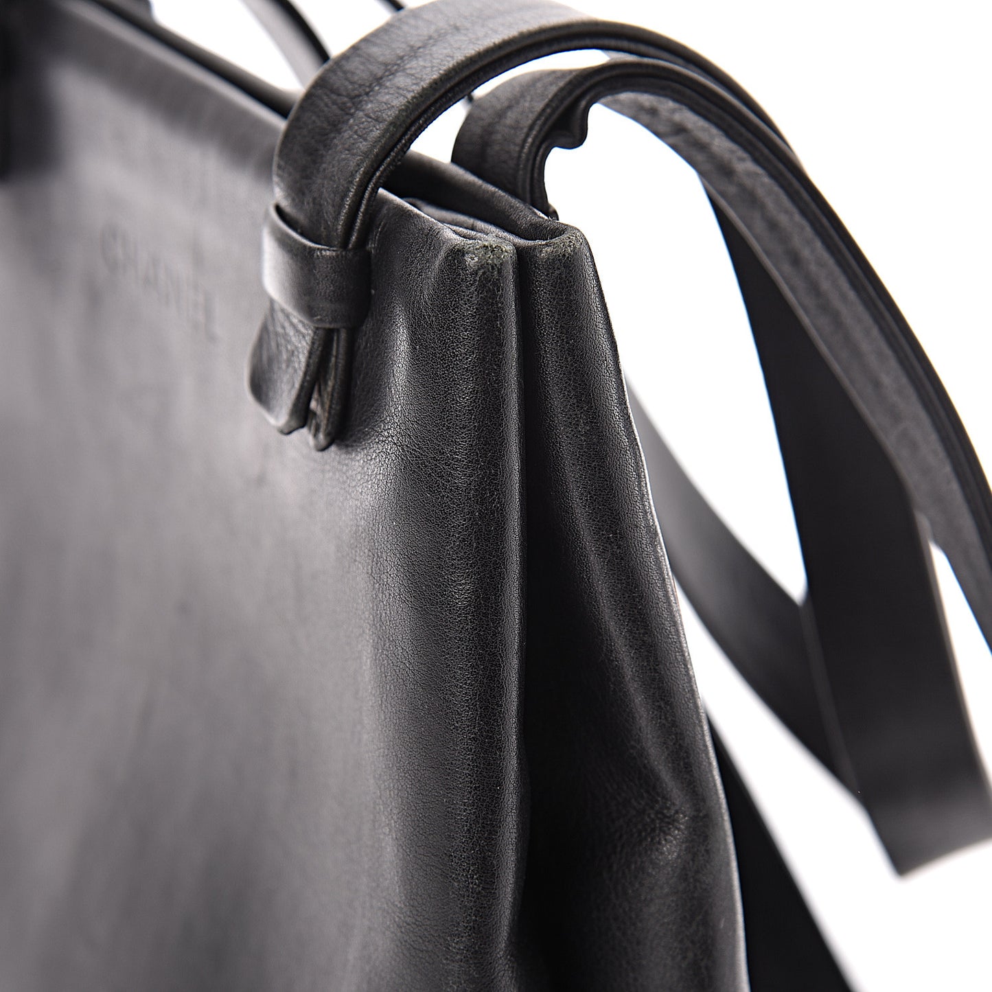Calfskin Logo Shoulder Bag Black