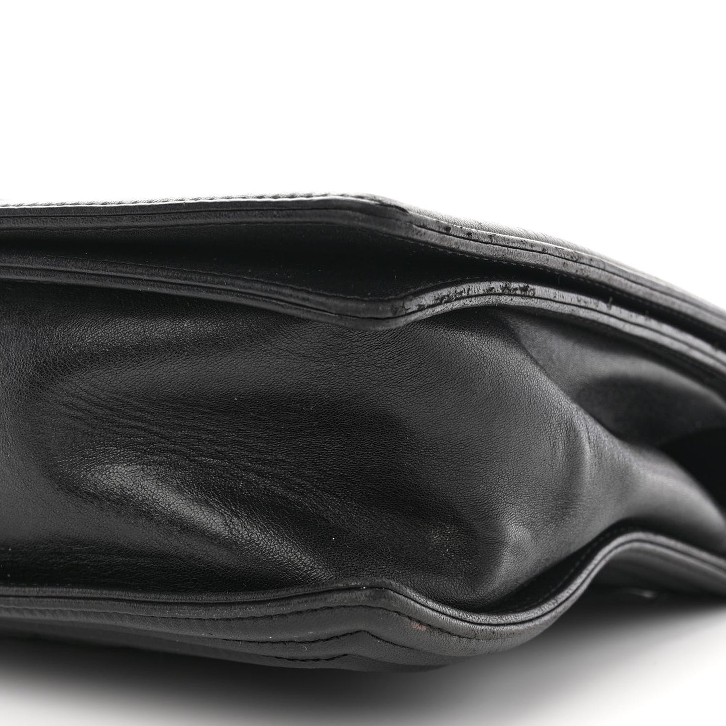 Calfskin Quilted Large Boy Flap Black