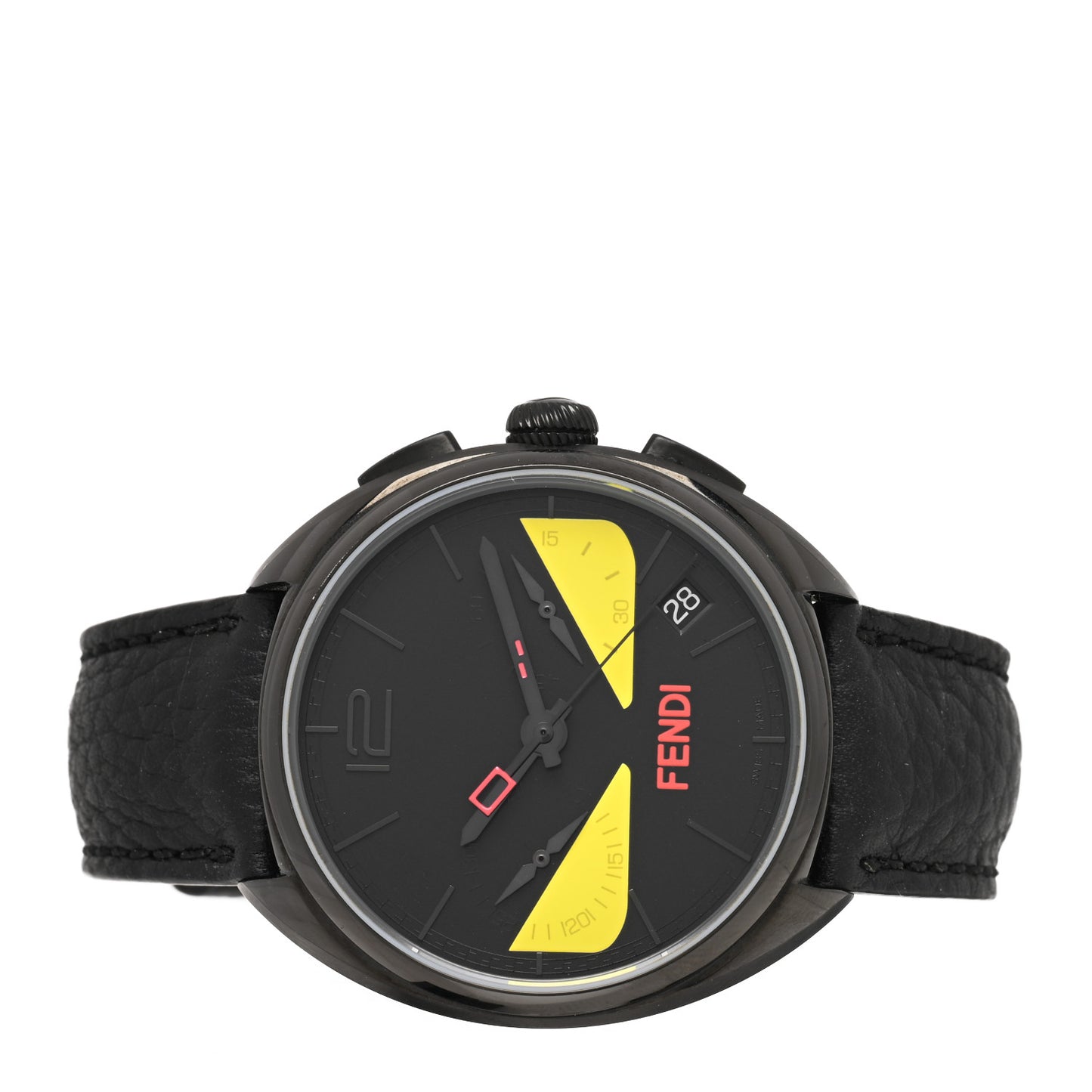 Stainless Steel Calfskin 40mm Momento Bugs Quartz Watch Black