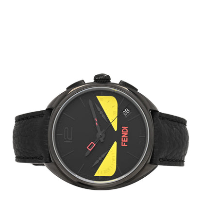 Fendi Stainless Steel Calfskin 40mm Momento Bugs Quartz Watch Black 2 of 5
