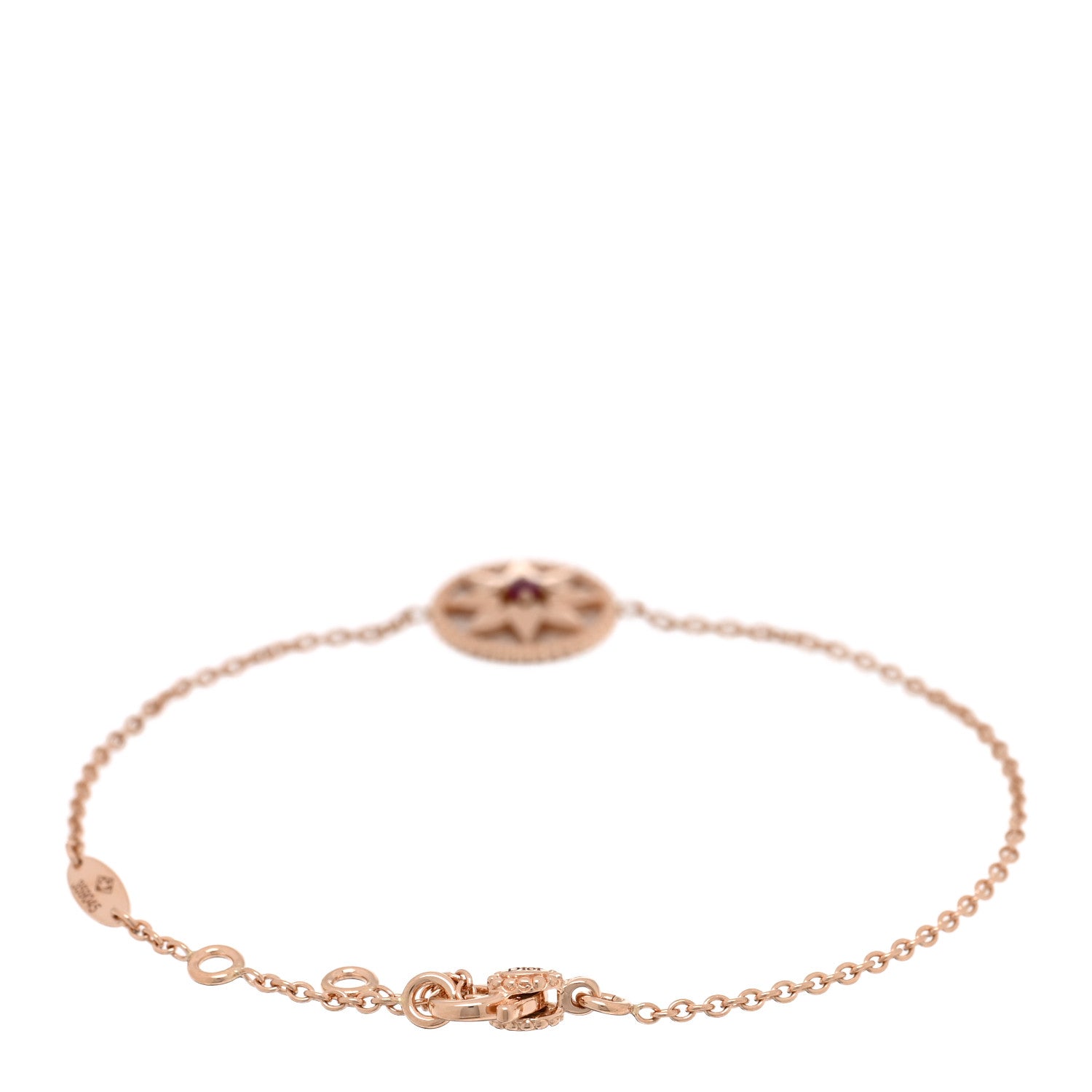 Christian Dior 18K Rose Gold Ruby Mother of Pearl Rose Des Vents Bracelet 2 of 4