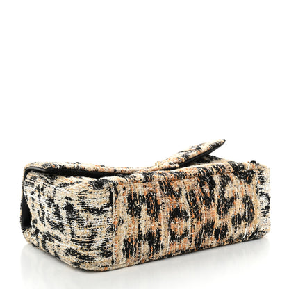 Chanel Tweed Mixed Fibers Leopard Print Small Souplissimo Maxi Flap Brown Black White Brown Black White 4 of 10
