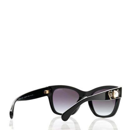 Chanel Acetate Square CC Heart Sunglasses 5478-A Black 4 of 7
