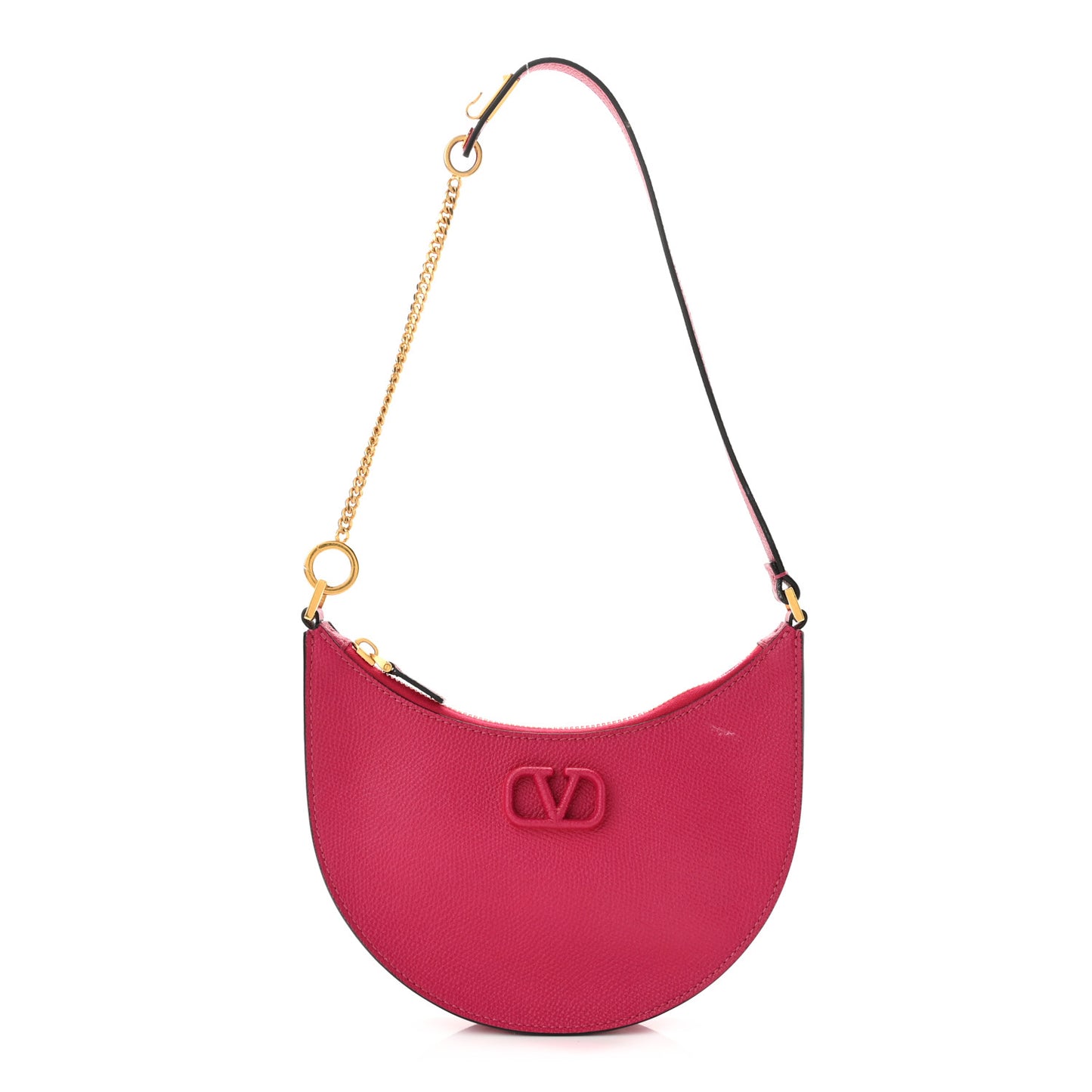 Grainy Calfskin Mini Vlogo Hobo Bag Blossom